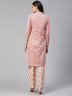 Jompers Women Pink Floral Printed Kurta with Palazzos - Distacart
