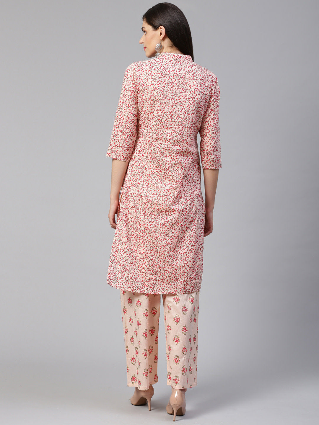 Jompers Women Pink Floral Printed Kurta with Palazzos - Distacart