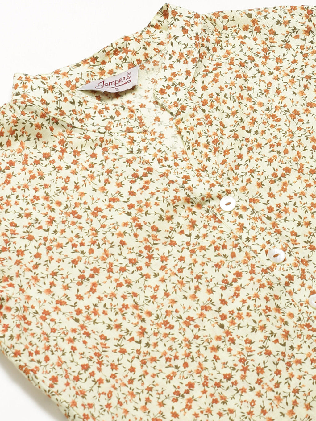 Jompers Women Yellow Floral Printed Kurta with Palazzos - Distacart