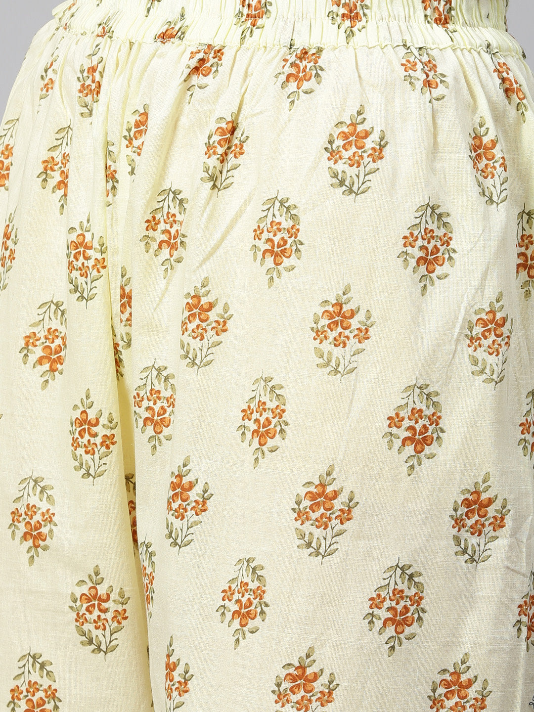 Jompers Women Yellow Floral Printed Kurta with Palazzos - Distacart