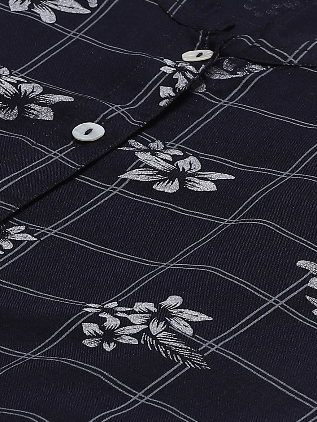 Jompers Women Black & White Floral Printed Kurta with Palazzos - Distacart