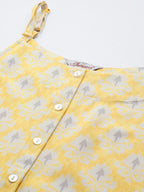 Jompers Women's Ethnic Motifs Printed Kurta with Palazzos - Yellow