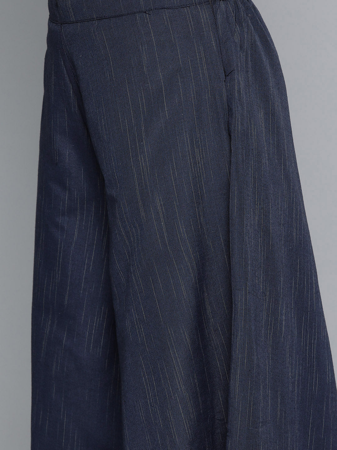 Jompers Women's Woven Design Kurta With Palazzos & Dupatta - Navy Blue