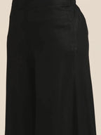 Jompers Women's Kurta with Palazzos & Ikkat Dupatta - Black