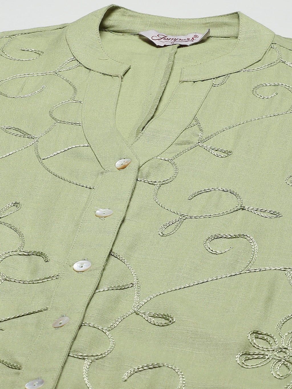 Jompers Women's Lime Green & Pink Floral Embroidered Kurta with Palazzos & Dupatta