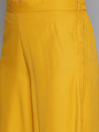Jompers Women's Printed Kurta with Palazzos & With Chikankari Dupatta - Mustard