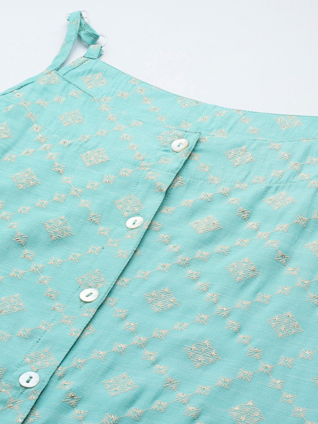 Jompers Women's Printed Blue Kurta with Palazzos & With Chikankari Dupatta