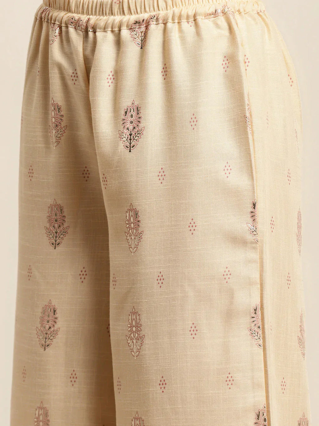 Jompers Women's Gotta Patti work Kurta, Palazzos & Dupatta - Pink