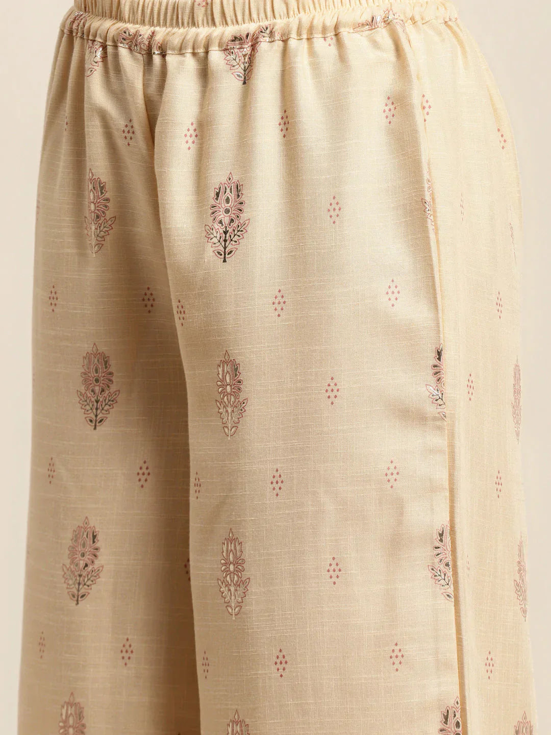 Jompers Women's Gotta Patti work Kurta, Palazzos & Dupatta - Pink