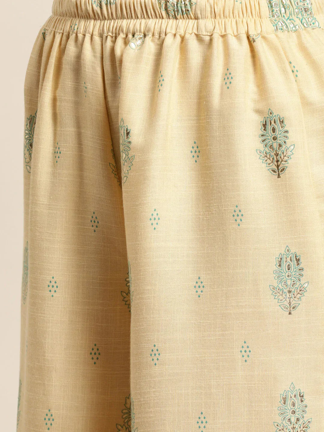 Jompers Women's Gotta Patti work Kurta, Palazzos & Dupatta - Sky Blue
