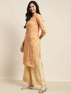 Jompers Women's Gotta Patti work Kurta, Palazzos & Dupatta - Orange