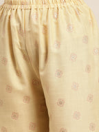 Jompers Women's Printed Kurta with Palazzos & Dupatta - Pink
