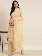 Jompers Women's Printed Kurta with Palazzos & Dupatta - Pink