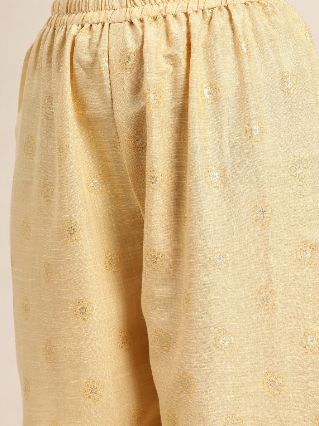 Jompers Women's Printed Kurta with Palazzos & Dupatta - Yellow