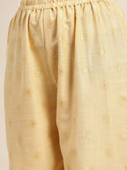 Jompers Women's Printed Kurta with Palazzos & Dupatta - Yellow
