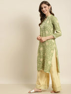 Jompers Women's Gotta Patti Kurta with Palazzos & Dupatta - Green