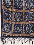 Jompers Women's Embroidered Sequinned Kurta with Palazzos & Dupatta - Navy Blue