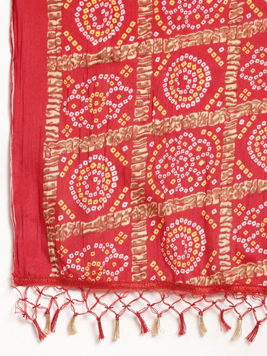 Jompers Women's Embroidered Sequinned Kurta with Palazzos & Dupatta - Red