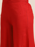 Jompers Women's Kurta with Palazzos & print Dupatta - Red
