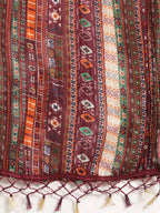 Jompers Women's Maroon Floral Embroidered Mukaish Kurta with Palazzos & Dupatta