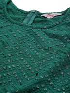 Jompers Women's Embroidered Sequinned Kurta & Palazzos With Dupatta - Green