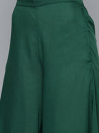 Jompers Women's Embroidered Sequinned Kurta & Palazzos With Dupatta - Green