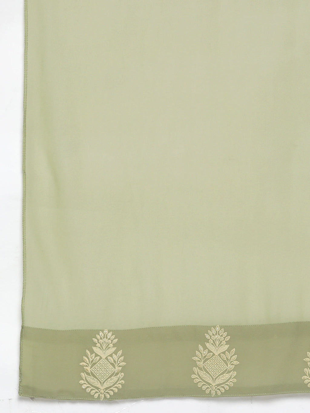 Jompers Women's Ethnic Motifs Green Printed Georgette Kurta with Palazzos & With Dupatta