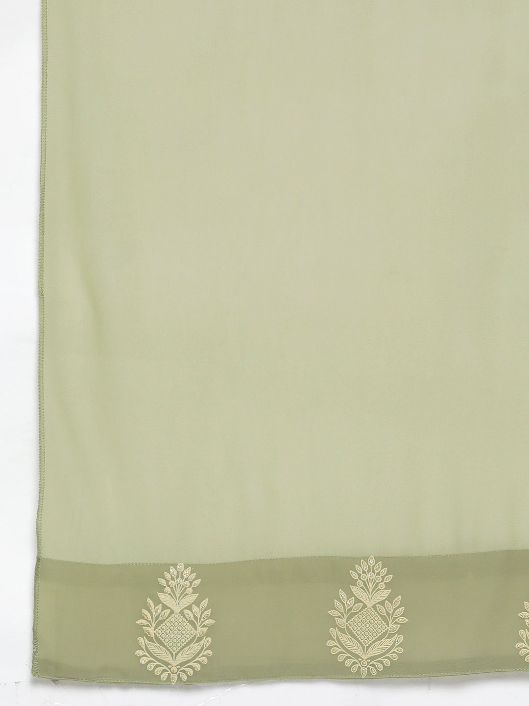 Jompers Women's Ethnic Motifs Green Printed Georgette Kurta with Palazzos & With Dupatta