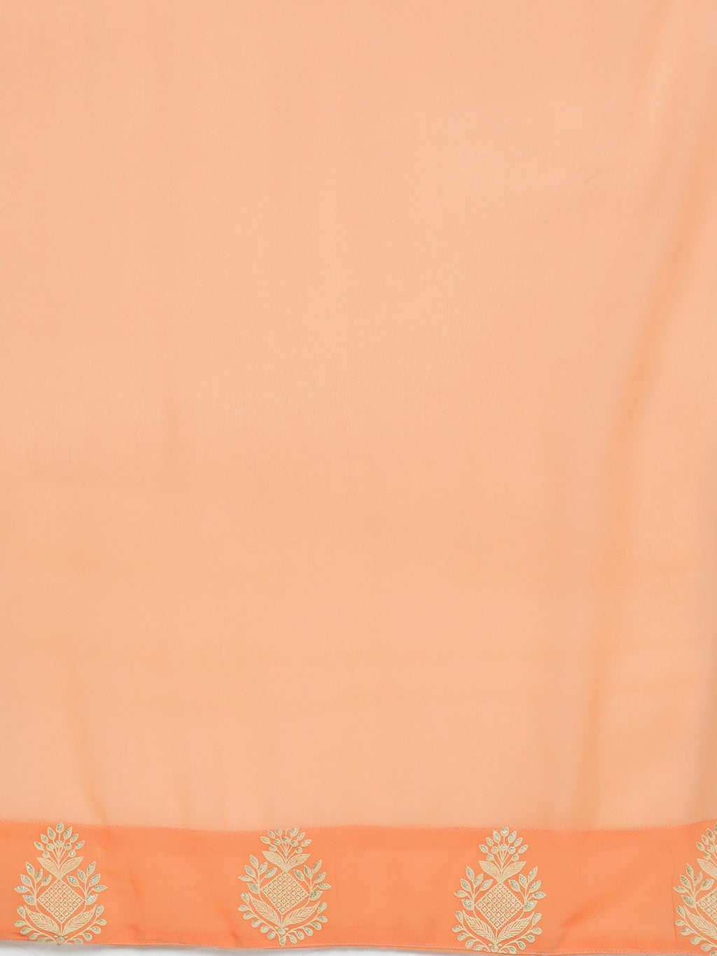 Jompers Women's Ethnic Motifs Peach Printed Georgette Kurta with Palazzos & With Dupatta