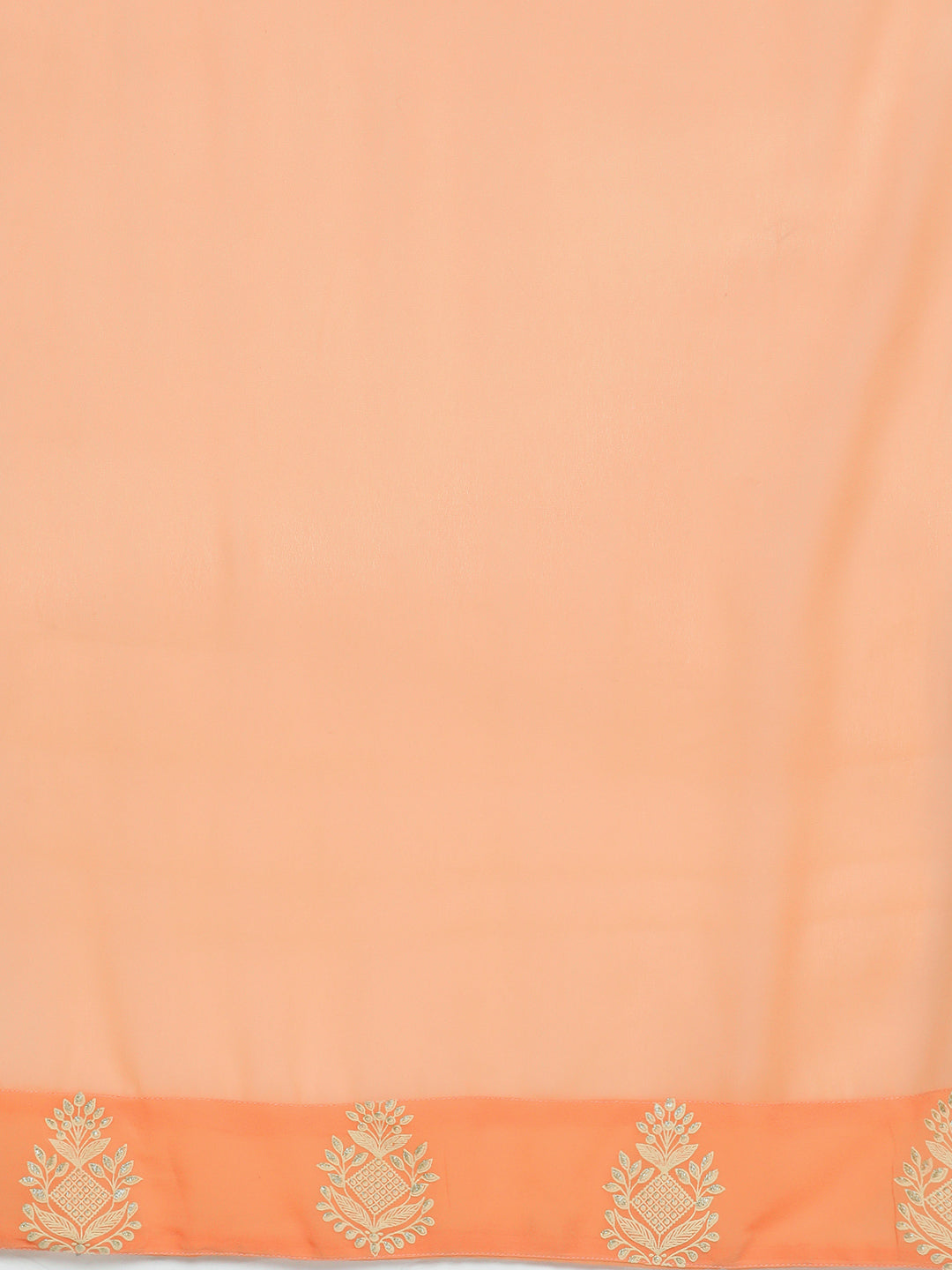 Jompers Women's Ethnic Motifs Peach Printed Georgette Kurta with Palazzos & With Dupatta