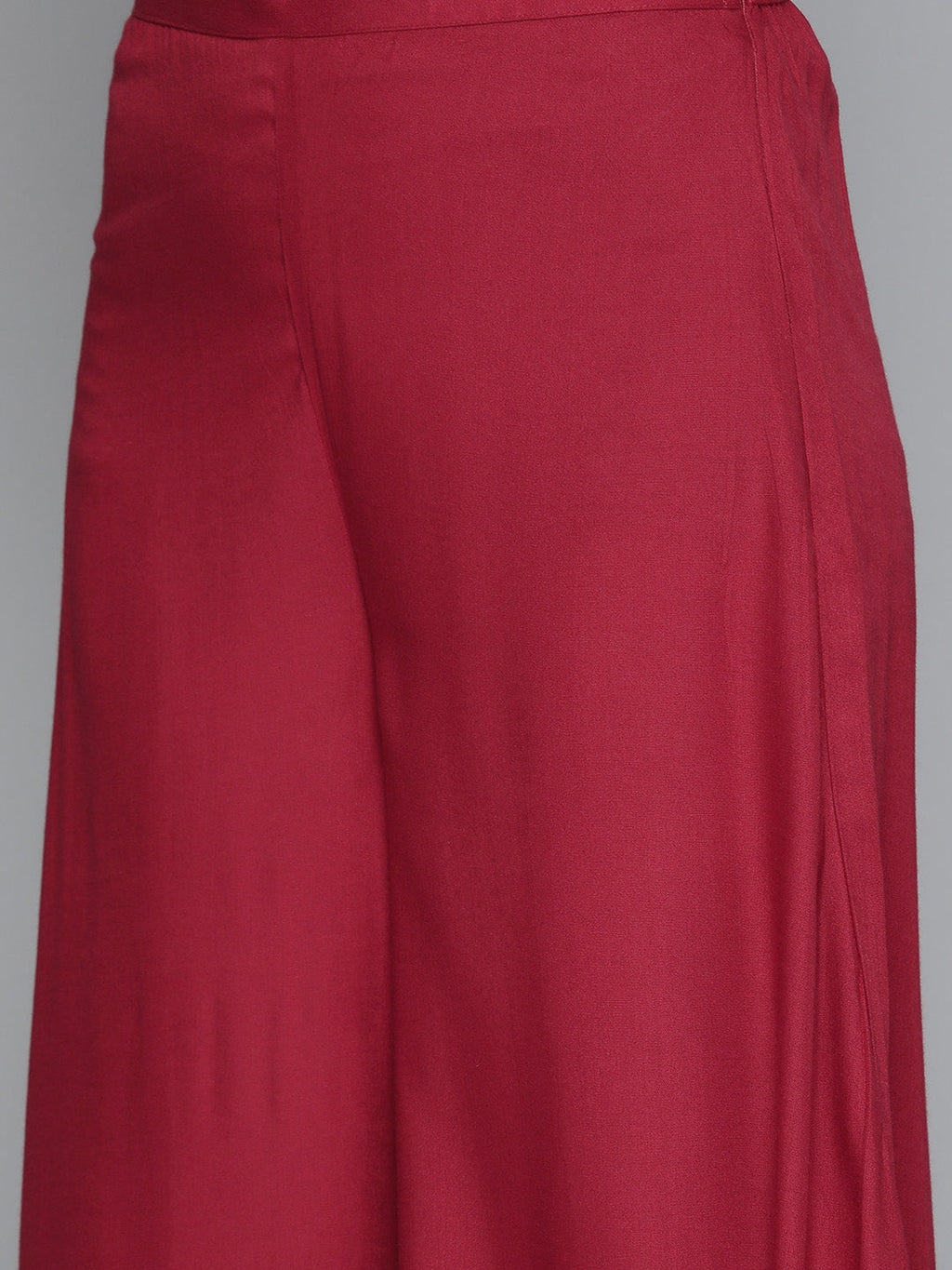 Jompers Women's Maroon Leheriya Sequinned Kurta with Palazzos & With Dupatta