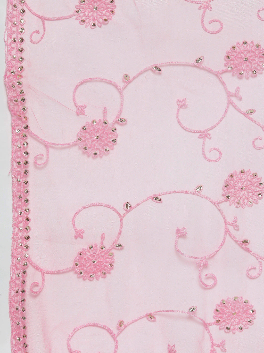 Jompers Women's Pink Sequinned Kurta with Palazzos & With Dupatta