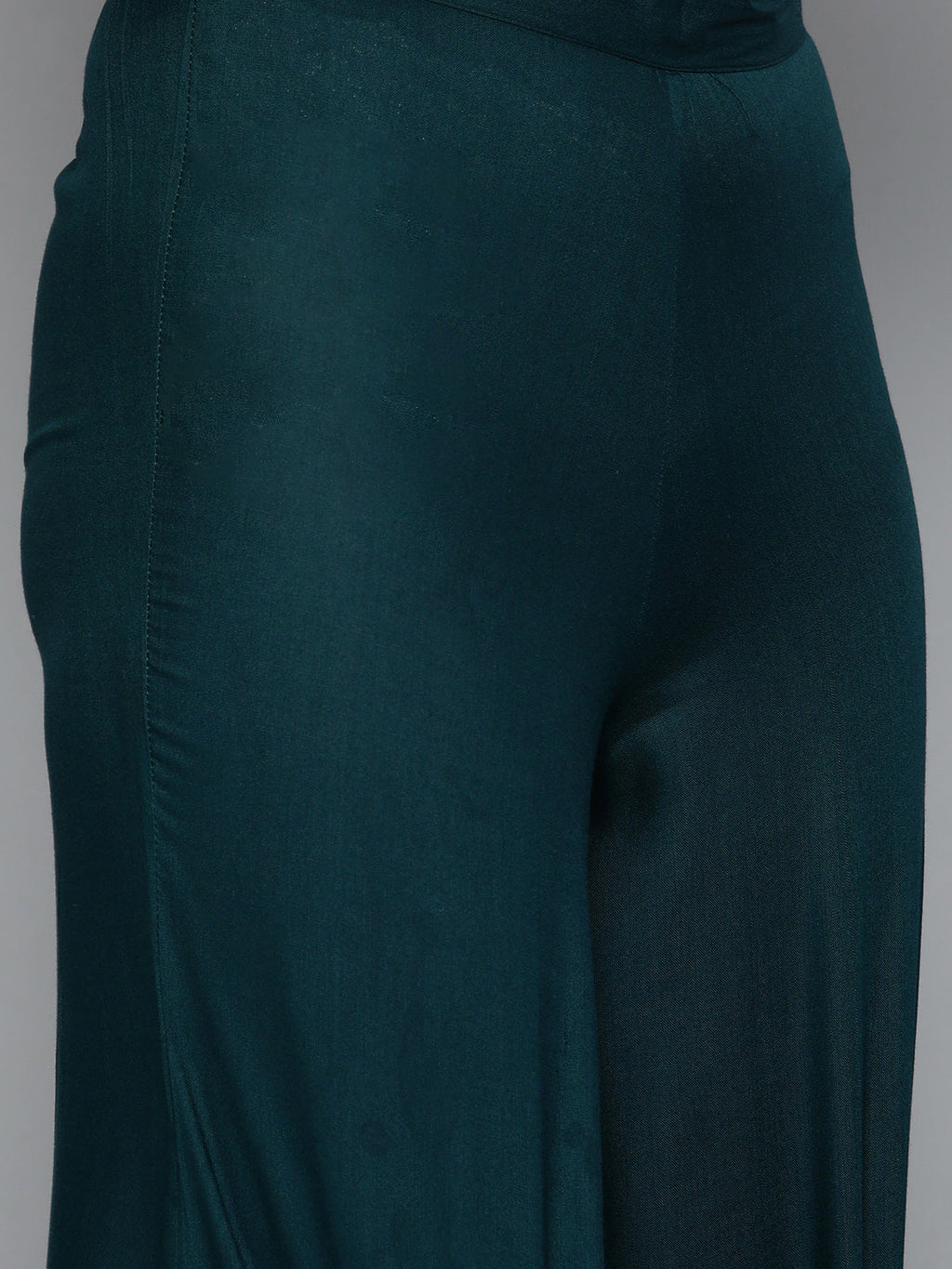 Jompers Women's Teal Leheriya Sequinned Kurta with Palazzos & With Dupatta