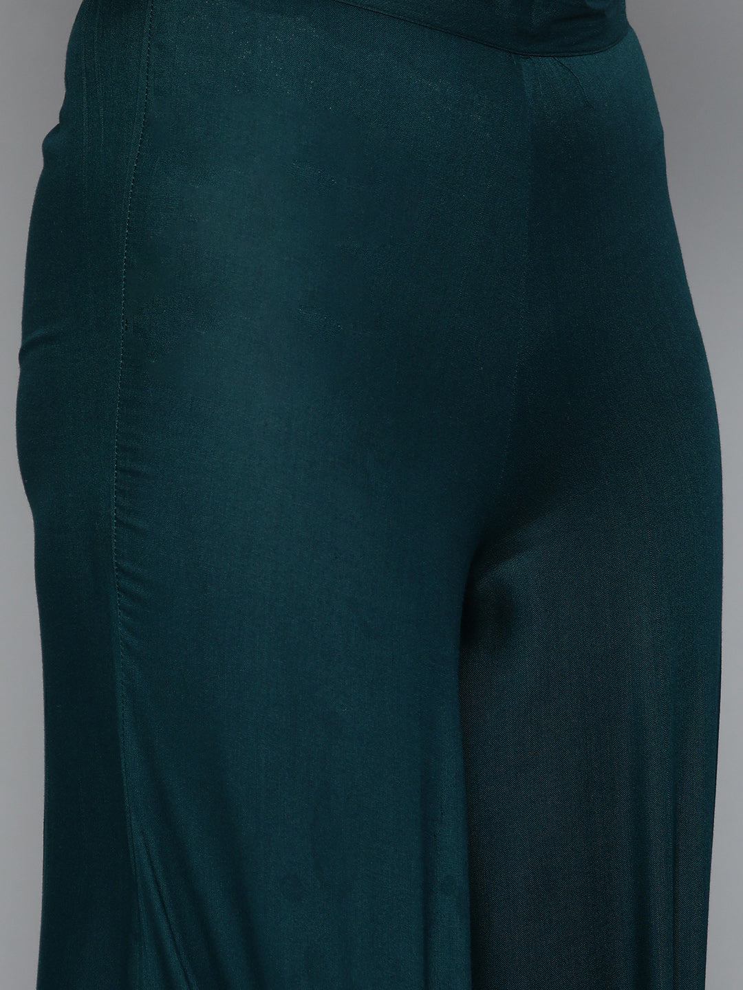 Jompers Women's Teal Leheriya Sequinned Kurta with Palazzos & With Dupatta