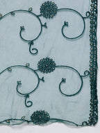 Jompers Women's Teal Leheriya Sequinned Kurta with Palazzos & With Dupatta