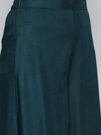 Jompers Women's Teal Sequinned Kurta with Palazzos & With Dupatta