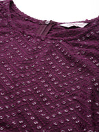 Jompers Women's Embroidered Sequinned Kurta & Palazzos With Dupatta - Purple