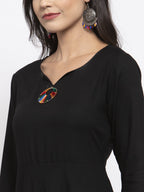 Jompers Women Black & Red Solid Kurta with Palazzos & Dupatta - Distacart
