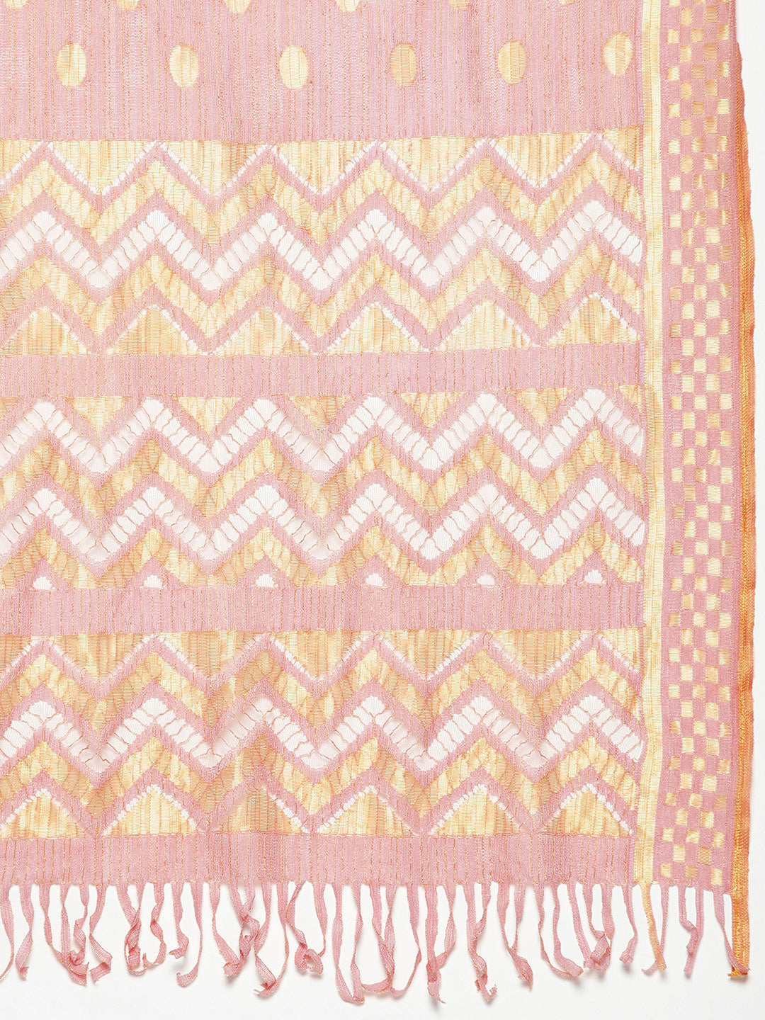 Jompers Women's georgette Foil Print Kurta palazzo Dupatta Set - Pink