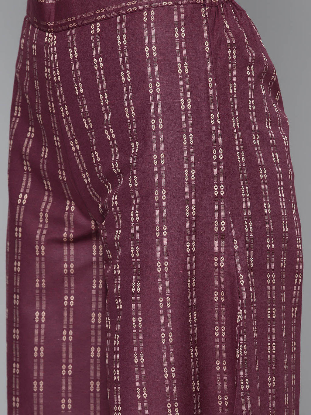 Jompers Women's Woven design kurta, palazzo and dupatta set - Purple