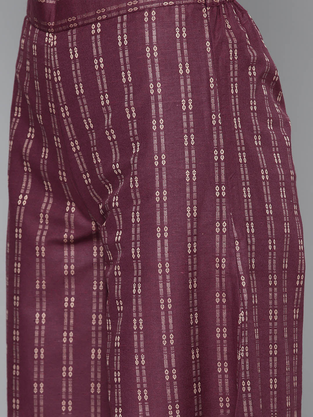 Jompers Women's Woven design kurta, palazzo and dupatta set - Purple