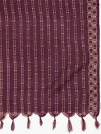 Jompers Women's Woven design kurta, palazzo and dupatta set - Purple
