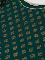Jompers Women Green & Golden Printed Kurta with Palazzos & Dupatta - Distacart