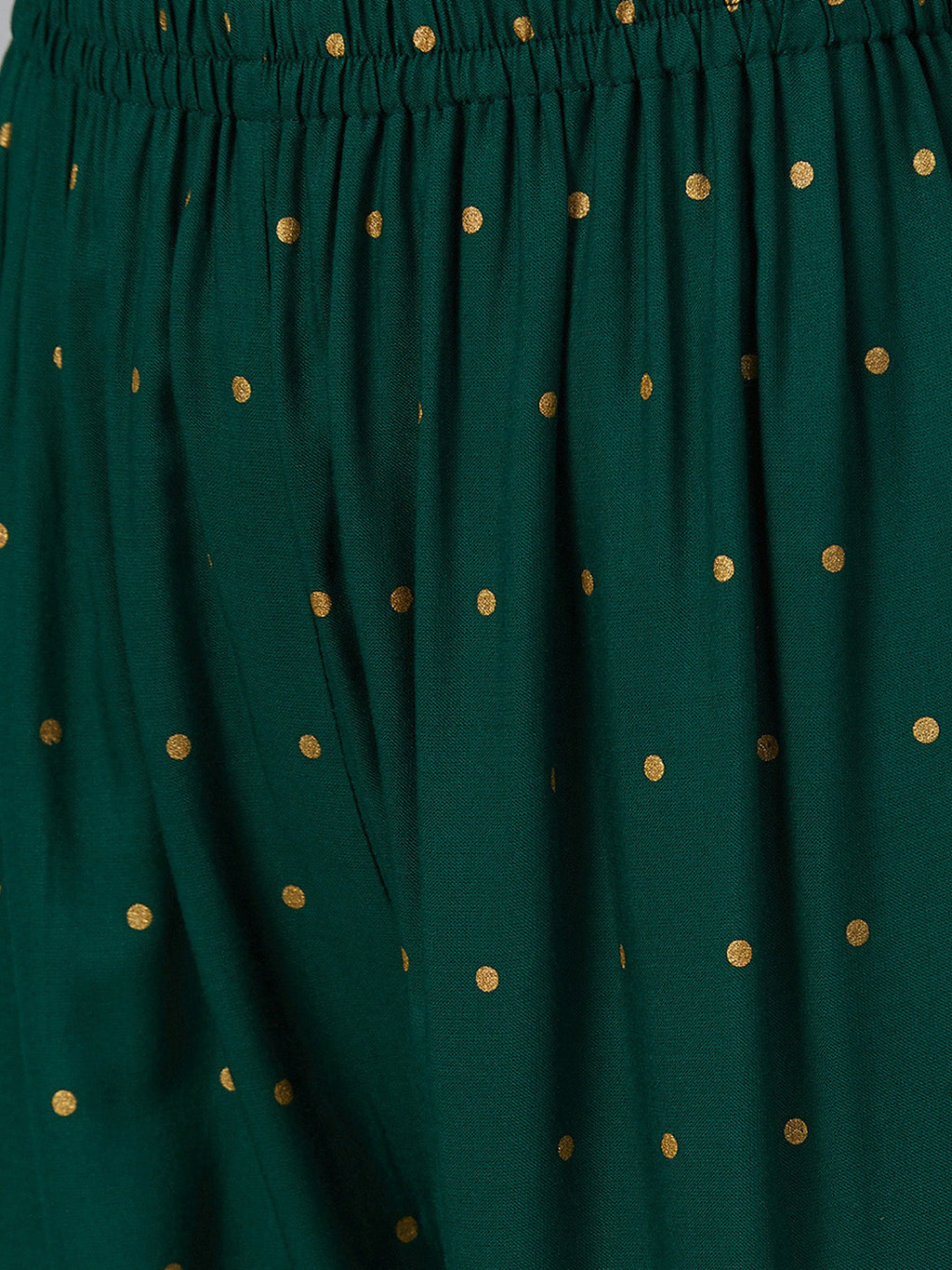 Jompers Women Green & Golden Printed Kurta with Palazzos & Dupatta - Distacart
