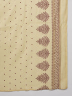 Jompers Women Maroon & Golden Printed Kurta with Palazzos & Dupatta - Distacart