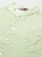 Jompers Men's Embroidered Nehru Jacket & Kurta Pyjama (Green ) - Distacart