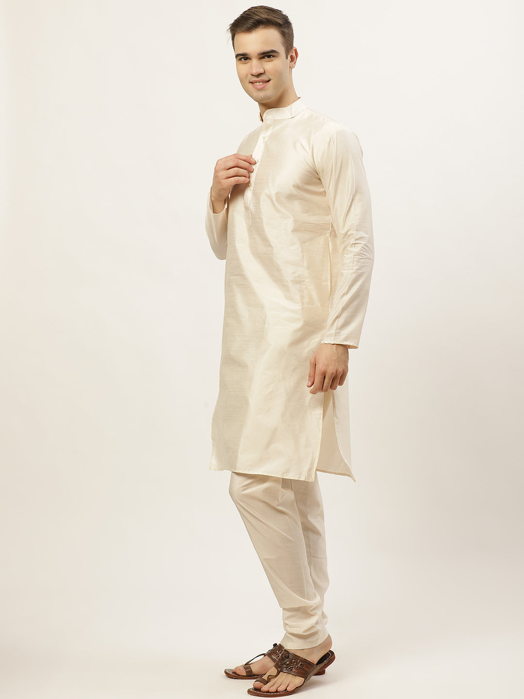 Jompers Men's Embroidered Nehru Jacket & Kurta Pyjama (Green ) - Distacart