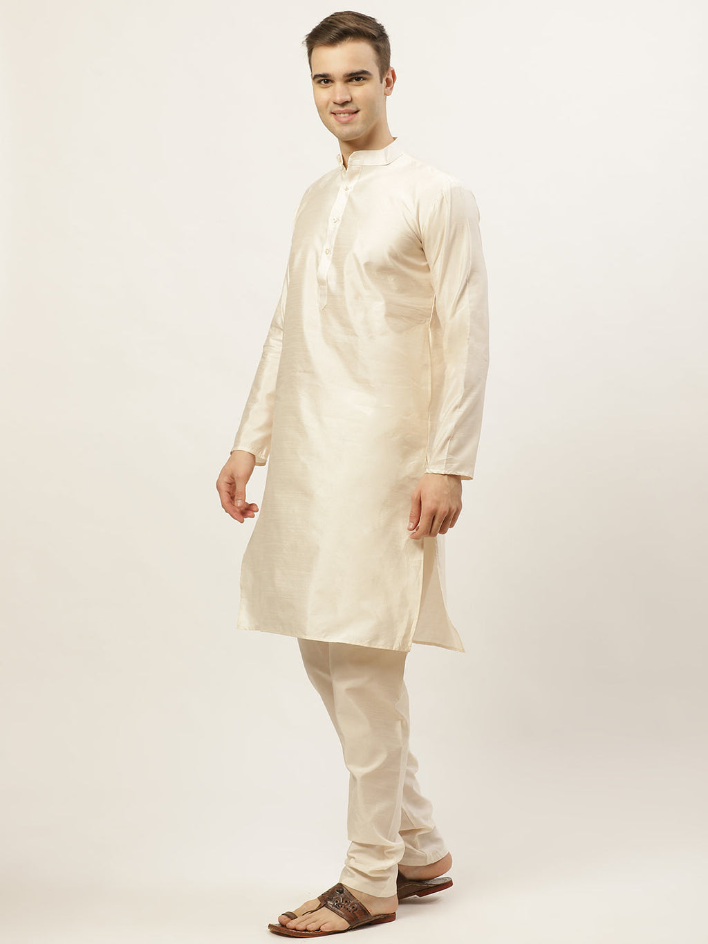 Jompers Men's Embroidered Nehru Jacket & Kurta Pyjama ( Navy ) - Distacart