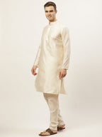 Jompers Men's Embroidered Nehru Jacket & Kurta Pyjama ( Navy ) - Distacart