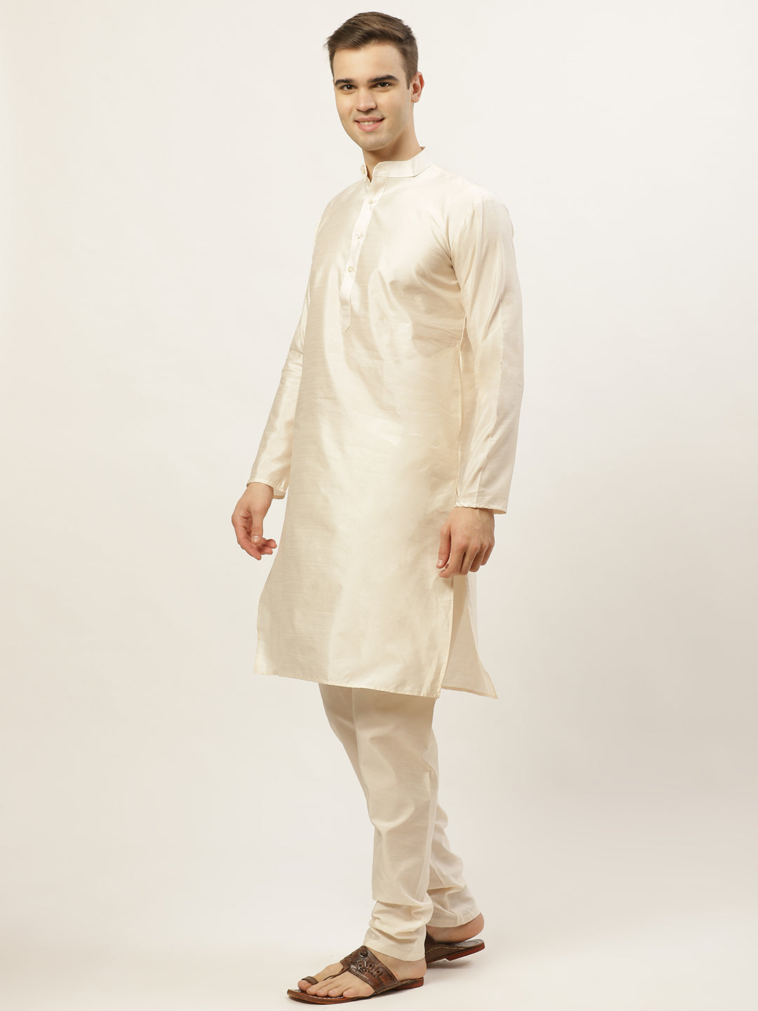 Jompers Men's Embroidered Nehru Jacket & Kurta Pyjama ( Navy ) - Distacart